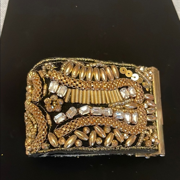 Jewelry - Embellished Gold tone and Black cuff bracelet